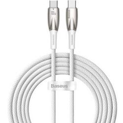 Cablu alimentare si date Baseus Glimmer, Fast Charging Data Cable pt. smartphone, USB Type-C la USB Type-C 100W, 1m, alb