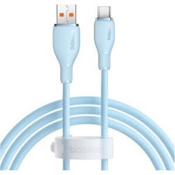 Cablu alimentare si date Baseus Pudding, Fast Charging Data Cable pt. smartphone, USB la USB Type-C 100W, 1.2m, albastru
