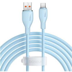 Cablu alimentare si date Baseus Pudding, Fast Charging Data Cable pt. smartphone, USB la USB Type-C 100W, 2m, albastru