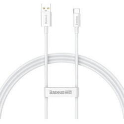 Cablu alimentare si date Baseus Superior, Fast Charging Data Cable pt. smartphone, USB la USB Type-C 100W, braided, 0.25m, alb