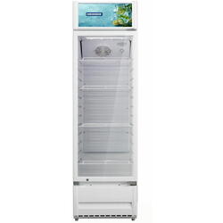 Vitrina frigorifica Heinner HSC-M265WHB, 265 l, clasa B, Racire cu ventilator, Caseta luminoasa, Lumina LED, 4 rafturi, H 184.9