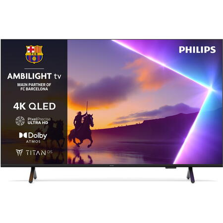 Televizor Philips AMBILIGHT tv QLED 43PUS8510, 108 cm, Smart TV, 4K Ultra HD, Clasa F (Model 2025)