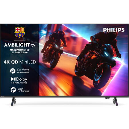 Televizor Philips AMBILIGHT tv QD-MiniLED 55MLED920, 139 cm, Smart TV, 4K Ultra HD, 100 Hz, Clasa F (Model 2025)