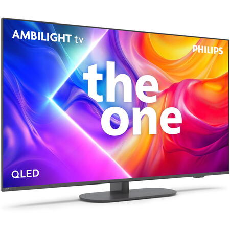 Televizor Philips AMBILIGHT tv QLED 50PUS9010, 126 cm, Smart TV, 4K Ultra HD, 100 Hz, Clasa F (Model 2025)