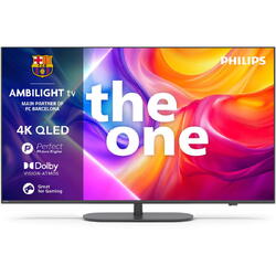 Televizor Philips AMBILIGHT tv QLED 50PUS9010, 126 cm, Smart TV, 4K Ultra HD, 100 Hz, Clasa F (Model 2025)