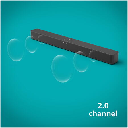 Soundbar Philips TAB4000/10, 2.0, 60W, Bluetooth, HDMI ARC, Negru