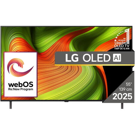 Televizor LG OLED 55B53LA, 139 cm, Smart, 4K Ultra HD, 100 Hz, Clasa F (Model 2025)