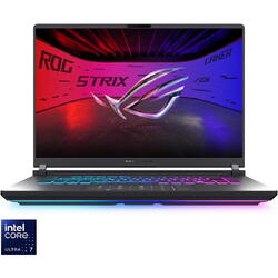 Laptop Gaming ASUS ROG Strix G16 G615LR cu procesor Intel® Core™ Ultra 7 255HX pana la 5.2GHz, 16", 2.5K WQXGA, IPS, 240Hz, G-Sync, 32GB DDR5, 1TB SSD, GeForce RTX™ 5070 Ti 12GB GDDR7, Windows 11 Home, Eclipse Gray