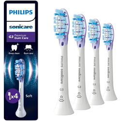 Rezerve Philips Sonicare Gum Care HX9054/87, pachet de 4 capete de periere, Standard, click-on, sincronizarea modurilor BrushSync, Alb