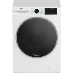 Masina de spalat rufe Beko B7WFU69418WBES, 9 kg, 1400 RPM, Clasa A, AquaTech, IronFast, SteamCure, Recycled Tub, ProSmart Inverter Motor, Homewhiz prin Wi-Fi, AddXtra, Negru