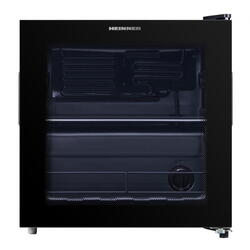 Racitor de bauturi Heinner HBC-M44BKE, clasa E, capacitate totala: 44L, capacitate incarcare: 48 doze (355 ml), 1 raft din sticla, usa reversibila, Negru