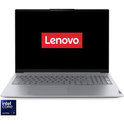 Laptop Lenovo ThinkBook 16 G8 IAL cu procesor Intel® Core™ Ultra 7 255H pana la 5.1GHz, 16" WUXGA, IPS, 16GB DDR5 RAM, 512GB SSD, Intel® Arc™ Graphics, No OS, Arctic Grey, 3y on-site Premium Care