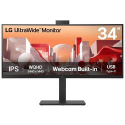 Monitor LED LG UltraWide 34BA85QE-B Curbat 34 inch UWQHD IPS 5 ms 60 Hz Webcam USB-C HDR