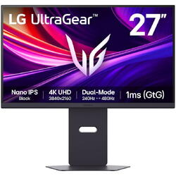 Monitor LED LG Gaming UltraGear 27G850A-B 27 inch UHD / FHD IPS 1 ms Dual mode 240 Hz / 480 Hz HDR FreeSync Premium Pro & G-Sync Compatible