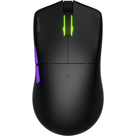 Mouse gaming wireless Hator Pulsar 3 ULTRA 8K+4K, 30K DPI, senzor Optical PixArt PAW 3950, switch HATOR Optical 100M, side switch Kailh 3M, negru