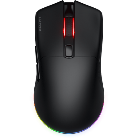 Mouse gaming wireless Hator Pulsar 3, 12K DPI, senzor Optical PixArt PMW 3311, switch HATOR Optical 100M, iluminare RGB 16.8M culori, sideswitch Kailh 3M, negru