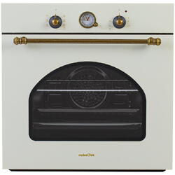 NobeLTek Cuptor incorporabil NBIO-9749RBJ electric, 6 functii, 2 butoane, timer mecanic, 60L, sticla dubla, design rustic, crem