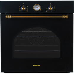 NobeLTek Cuptor incorporabil NBIO-9750RANT electric, 6 functii, 2 butoane, timer mecanic, 60L, sticla dubla, design rustic, antracit