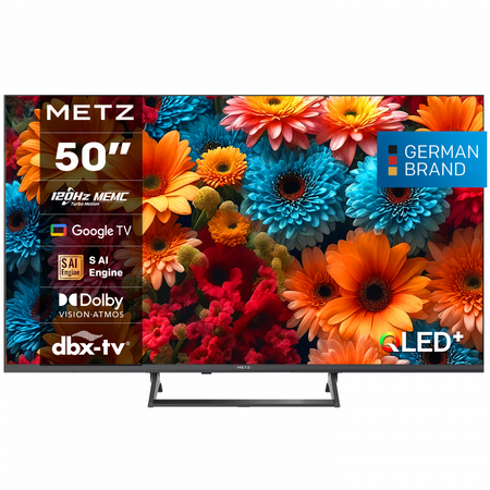 Televizor QLED METZ 50MQF7500Z, 126 cm, Smart Google TV, 4K Ultra HD, 120Hz, Clasa F (Model 2025)