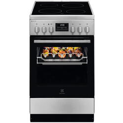 Aragaz Electrolux LKR540267X, Electric, Vitroceramica, 4 zone de gatit, Raft BBQ, Timer electronic, Grill, Iluminare cuptor, Clasa A, 50 cm, Inox