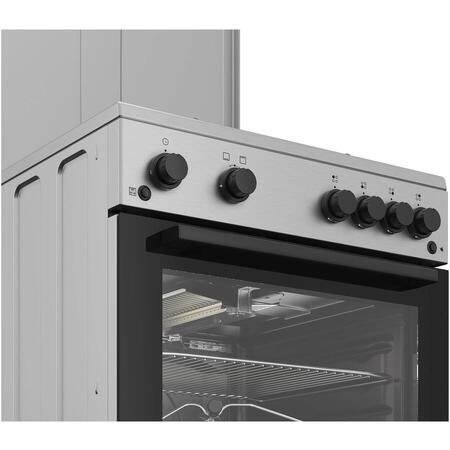 Aragaz Arctic ABGG6611DTTLX, Gaz, 4 arzatoare, Safety Plus, Grill gaz, Timer, Aprindere electrica plita/cuptor, Arzatoare cu eficienta ridicata, 60 cm, Inox