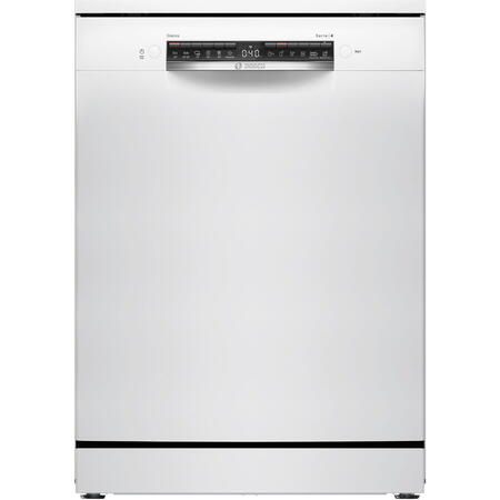 Masina de spalat vase Bosch SMS4HTW00E, 13 seturi, 6 programe, sertar Rackmatic, EcoSilence Drive, Home Connect, Functie silence, Sistem Rakmatic triplu, Clasa D, 60 cm, Alb