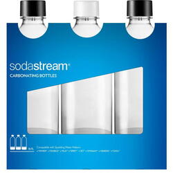 Set sticle Sodastream PET Bottle Universal, 3 x 1 L, Negru