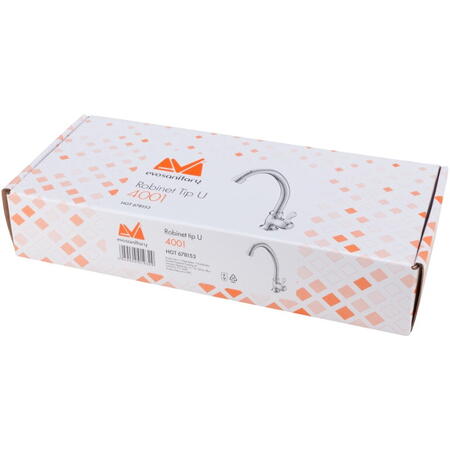 Baterie robinet apa rece Evosanitary 678153 Tip U 4001 , cartus ceramic, Crom