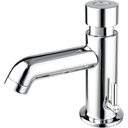 Baterie lavoar Ferro Presstige II, cu temporizare pentru apa rece/calda, cartus ceramic, Crom