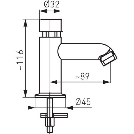 Baterie lavoar Ferro Presstige II, cu temporizare pentru apa rece/calda, cartus ceramic, Crom