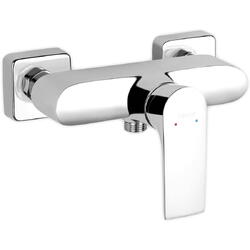 Baterie dus Ferro Square, cartus ceramic, crom, cartus ceramic, montare pe perete