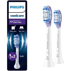 Rezerve Philips Sonicare Gum Care HX9052/87, pachet de 2 capete de periere, Standard, click-on, sincronizarea modurilor BrushSync, Alb