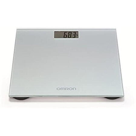 Cantar super slim Omron HN-286-E, 180 kg, Sticla securizata, Display LCD, Gri