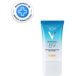 Fluid hidratant 72H cu acid hialuronic Vichy Mineral 89 cu protectie solara SPF50+, 50ml