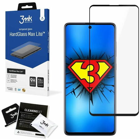 Folie de protectie 3mk HardGlass Max Lite™ pentru Samsung Galaxy A71 Negru