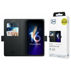 Husa de protectie 3mk Wallet Case pentru iPhone 16 Pro Max Negru