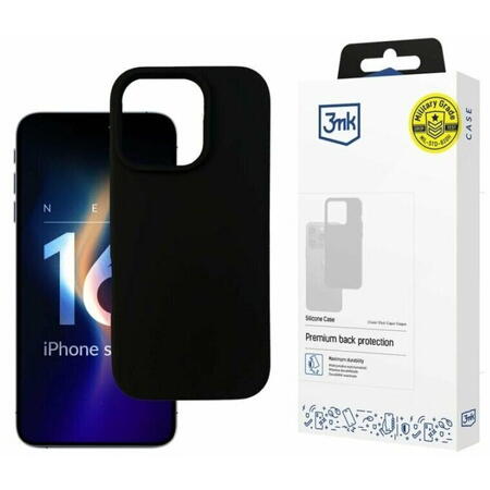Husa de protectie 3mk Silicone Case Dark pentru iPhone 16 Pro Military Grade Negru