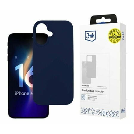 Husa de protectie 3mk Silicone Case Dark pentru iPhone 16 Military Grade Negru