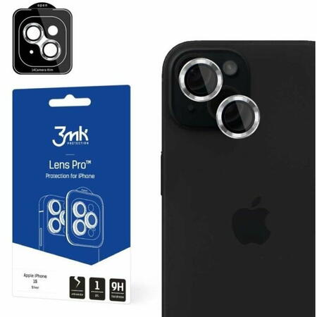 Folie de protectie camera 3mk Lens Protection Pro Silver pentru iPhone 15