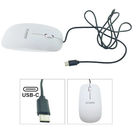 Mouse optic cu fir Esperanza Lacerta XM111W 3 butoane Usb-C 1000dpi Alb