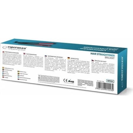 Placa de indreptat parul Esperanza Brilliant EBP004 35W Negru
