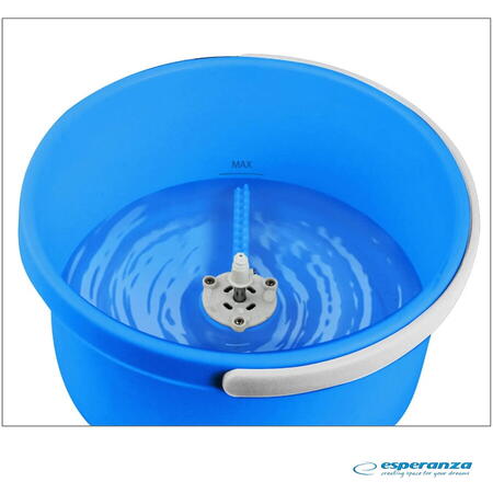 Set mop rotativ Esperanza Spin Mop EHS007 cu galeata si storcator rotire 360 grade Alb/Albastru