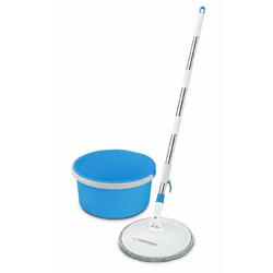 Set mop rotativ Esperanza Spin Mop EHS007 cu galeata si storcator rotire 360 grade Alb/Albastru