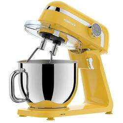 Mixer cu bol, HEINRICH'S HKM 8079, 10 viteze, 1800 W, 7 L, Galben