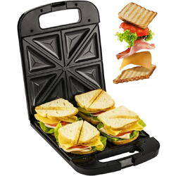 Sandwich-maker Adler Europe Ad 3055, 4 sandwich-uri, placi antiaderente, negru