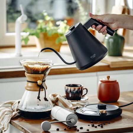 Cana electrica Adler AD 1349, 1100 W, 1L, 40-100 C, Mentinere caldura, Afisaj LED, Negru