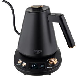 Cana electrica Adler AD 1349, 1100 W, 1L, 40-100 C, Mentinere caldura, Afisaj LED, Negru