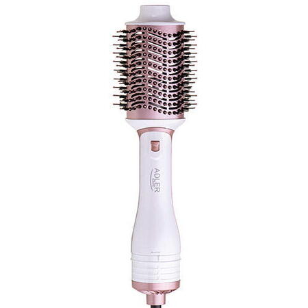 Perie electrica 5 in 1 Adler AD 2027, 1200 W, 2 setari de temperatura, 5 accesorii interschimbabile, Alb/Roz