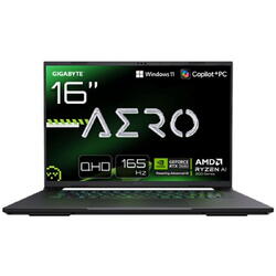 Laptop GIGABYTE Gaming 16'' AERO X16 2WH, WQXGA 165Hz, Procesor AMD Ryzen™ AI 9 HX 370 (24M Cache, up to 5.1 GHz), 32GB DDR5, 1TB SSD, GeForce RTX 5070 8GB, Win 11 Home, Space Gray