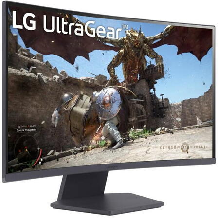 Monitor Gaming Curbat LED VA LG UltraGear™ 27GS60QC 27", QHD (2560x1440), 180Hz, 1ms GTG, AMD FreeSync™, HDR10, 1000R, 2x HDMI, DisplayPort, VESA, negru